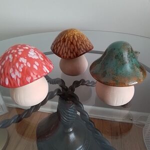 Colorful Ceramic Mushroom Decor Set